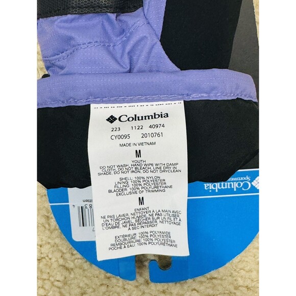 NWT Columbia Youth Core II Mitten In Purple/Aqua Sz M/10-12 - Picture 8 of 9